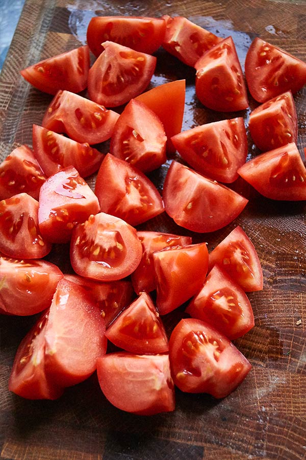 Dés de tomate