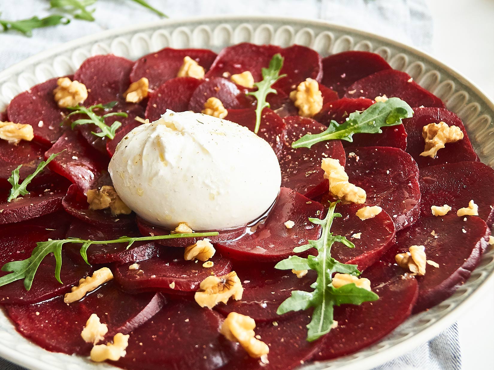 Rote Bete Carpaccio – Rezept mit Burrata