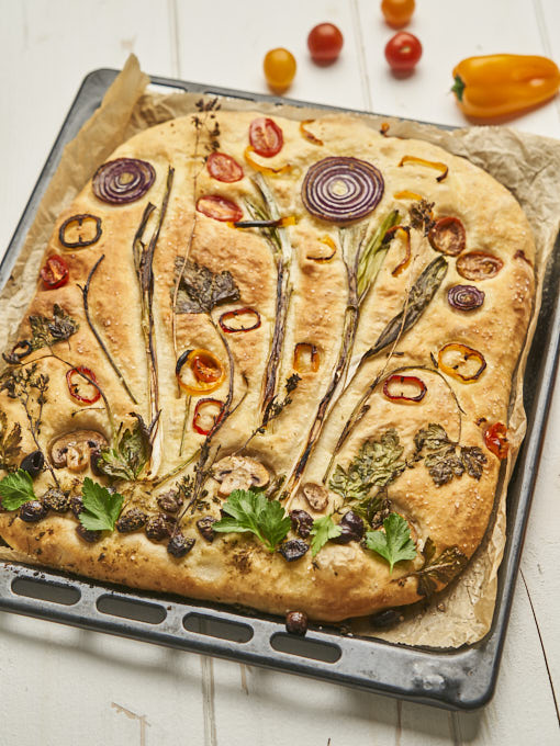 Garden Focaccia – vegetarisches Rezept