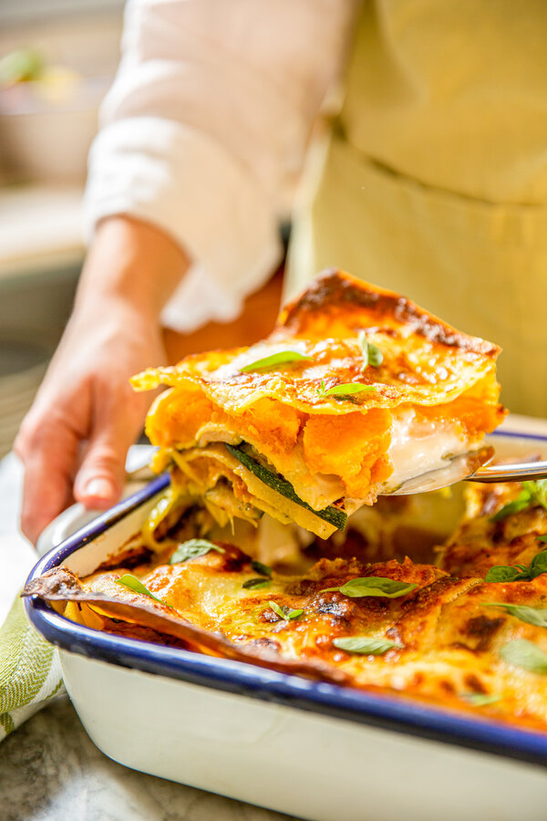 vegetarische Lasagne mit Kürbis