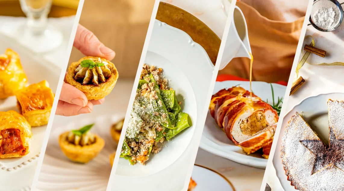 Übersicht zeigt die 5 Gänge von links nach rechts in rauten angeordnet