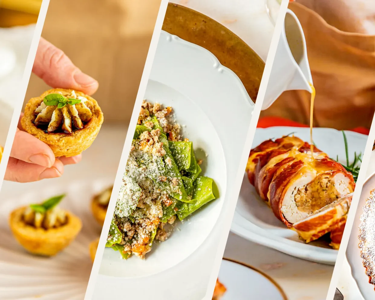 Übersicht zeigt die 5 Gänge von links nach rechts in rauten angeordnet