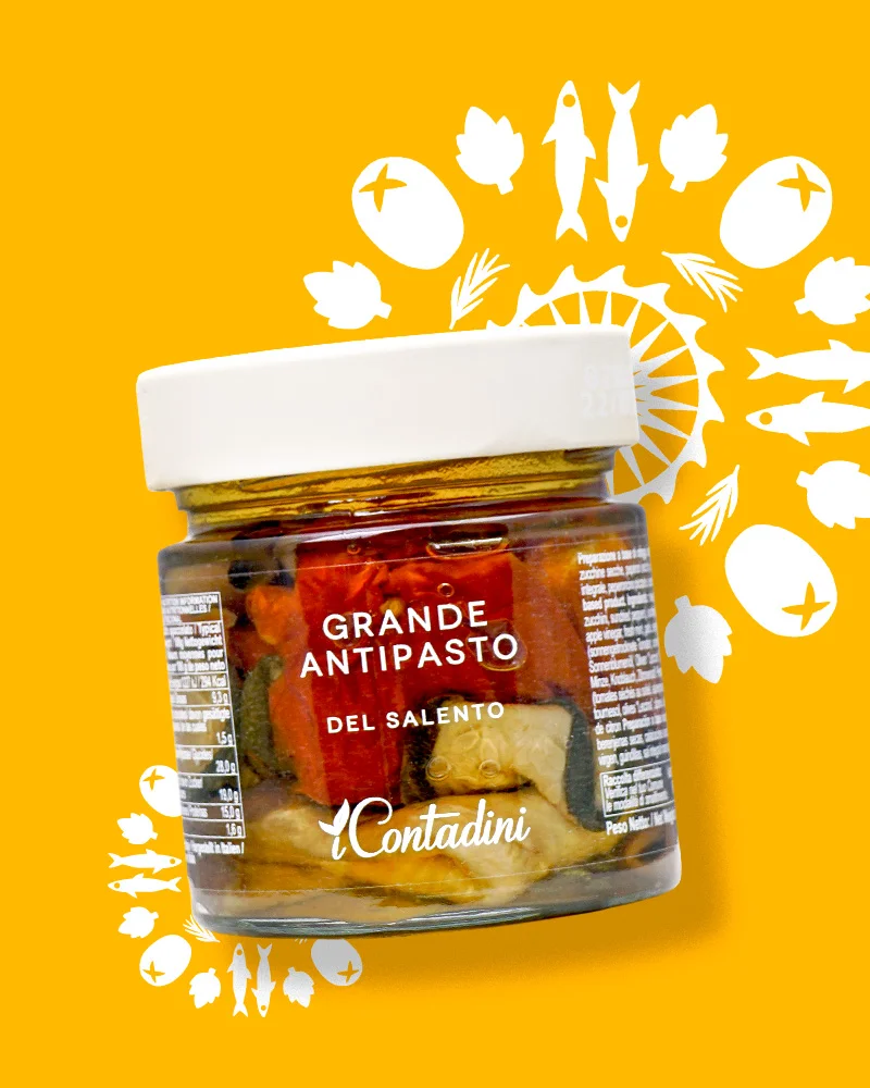 Grande Antipasto del Salento – mit Gläsern ergänzt