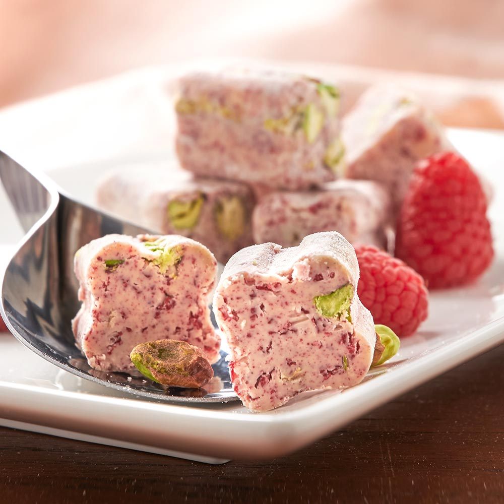 Tartufi mit Himbeere und Pistazie
