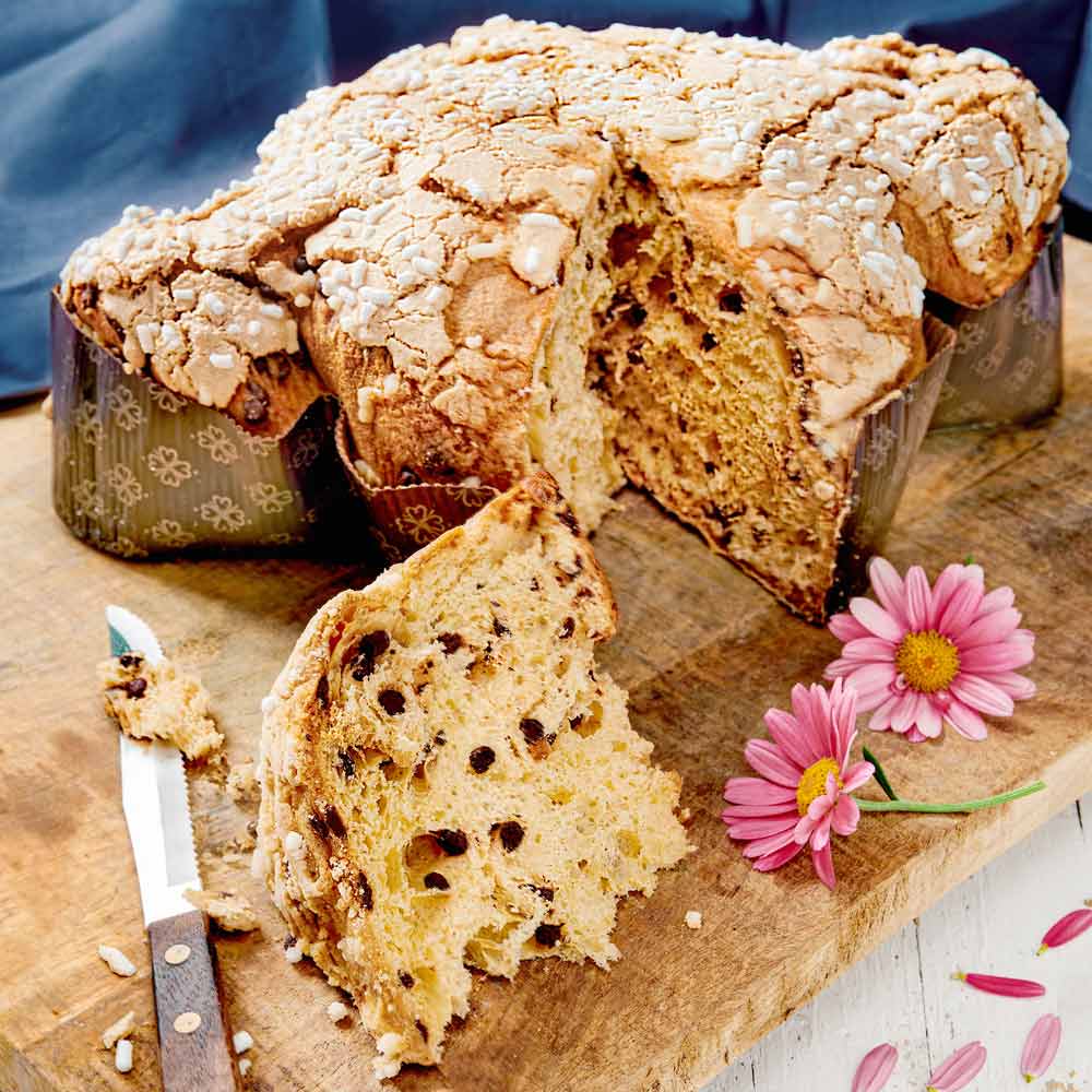 Colomba al cioccolato im Geschenkkarton