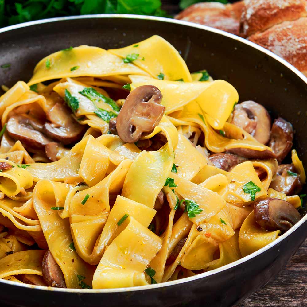 Pappardelle - frische breite Bandnudeln Pappardelle - frische breite Bandnudeln, Bio
