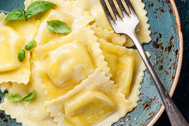 Girasoli mit Zitrone und Ricotta
