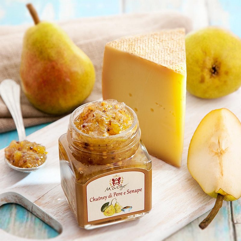 Italienisches Birnenchutney mit Senf | Saucen zu Käse | Gustini Feinkost