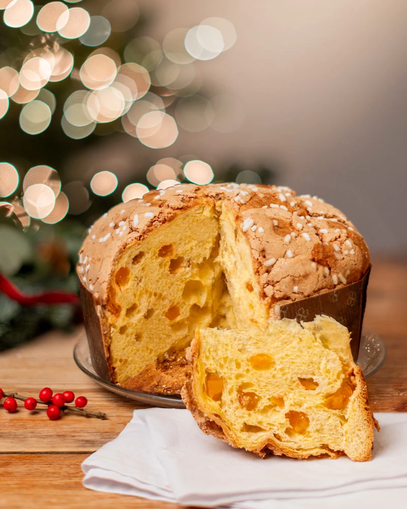 Panettone mit Aprikosen - im Geschenkkarton Panettone mit Aprikosen - im Geschenkkarton – ansprechend in Szene gesetzt